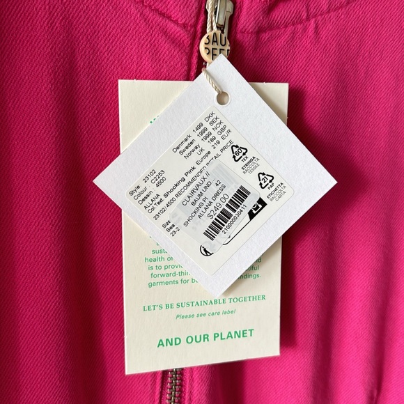 BAUM UND PFERDGARTEN Pink Denim Dress Allana Size 42 NWT - Picture 4 of 6